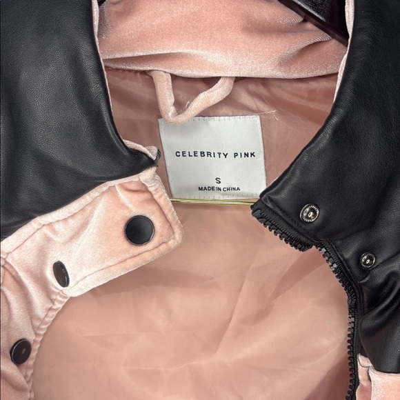 CELEBRITY PINK: pink & black puffy bomber jacket - Picture 2 of 5